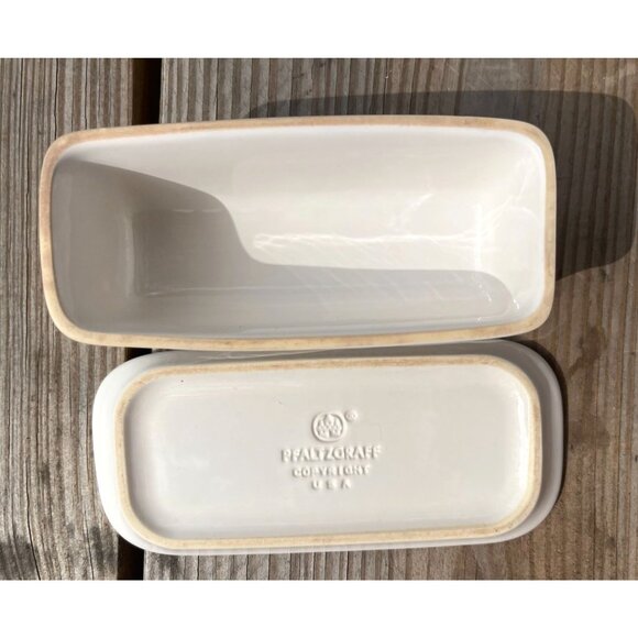Pfaltzgraff Gazebo White Stoneware Covered Butter Dish - Picture 7 of 13